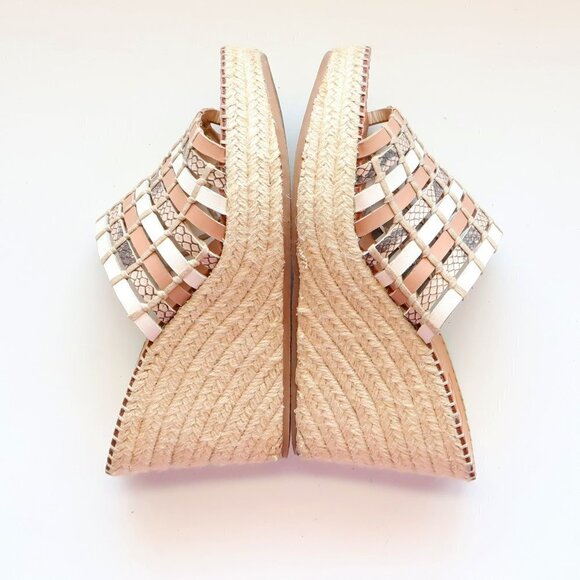 Dolce Vita Beige Platform Espadrille Wedge Heel Mule Sandals Slip-on Summer Shoe - Picture 11 of 16
